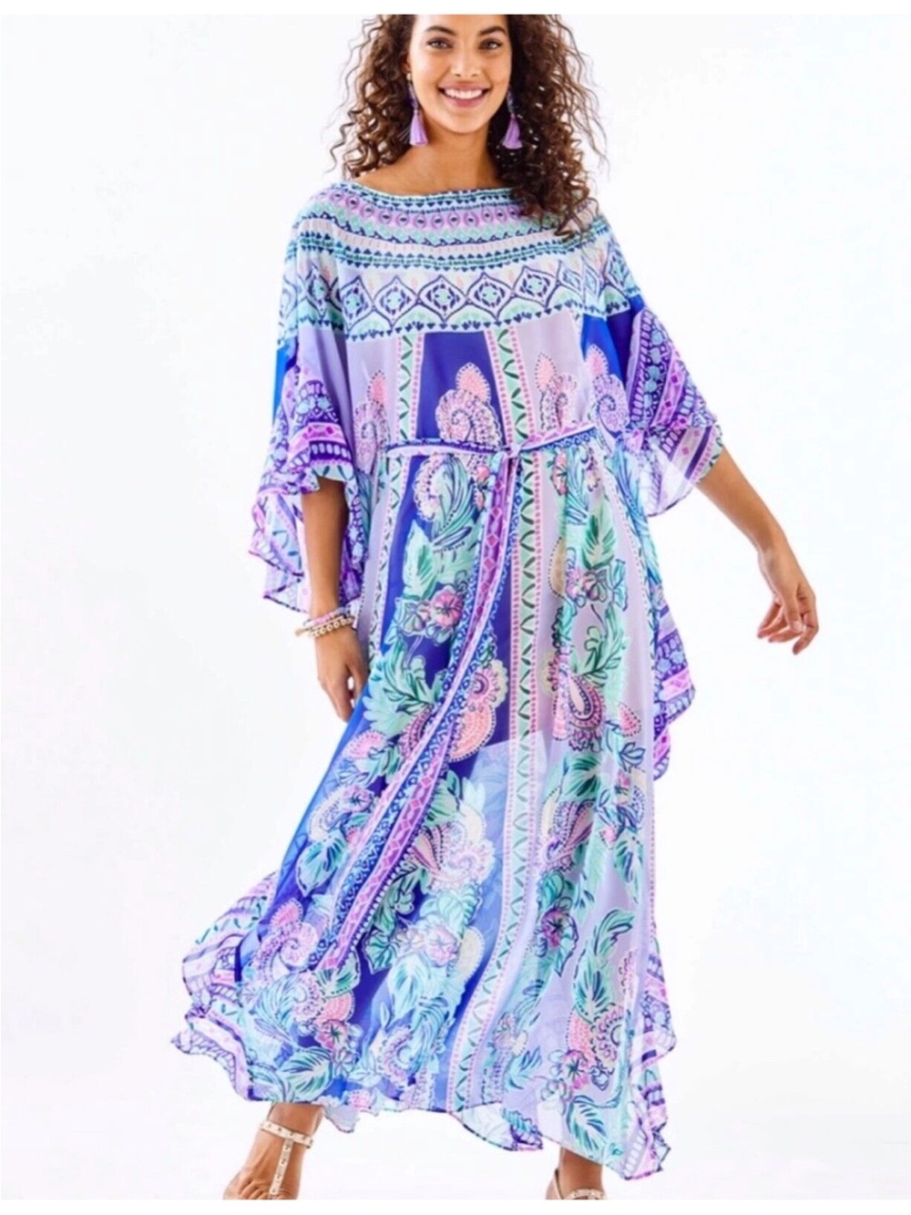 Lilly Pulitzer Monnae Midi Caftan in Moroccan Mint